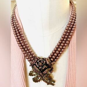 Heidi Daus 🆕 "Rose Elegance" Aubergine necklace in original box with tag